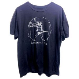 XL Men's Headline Shirts Davinci Rockstar Guitar Vitruvian Man Shirt
